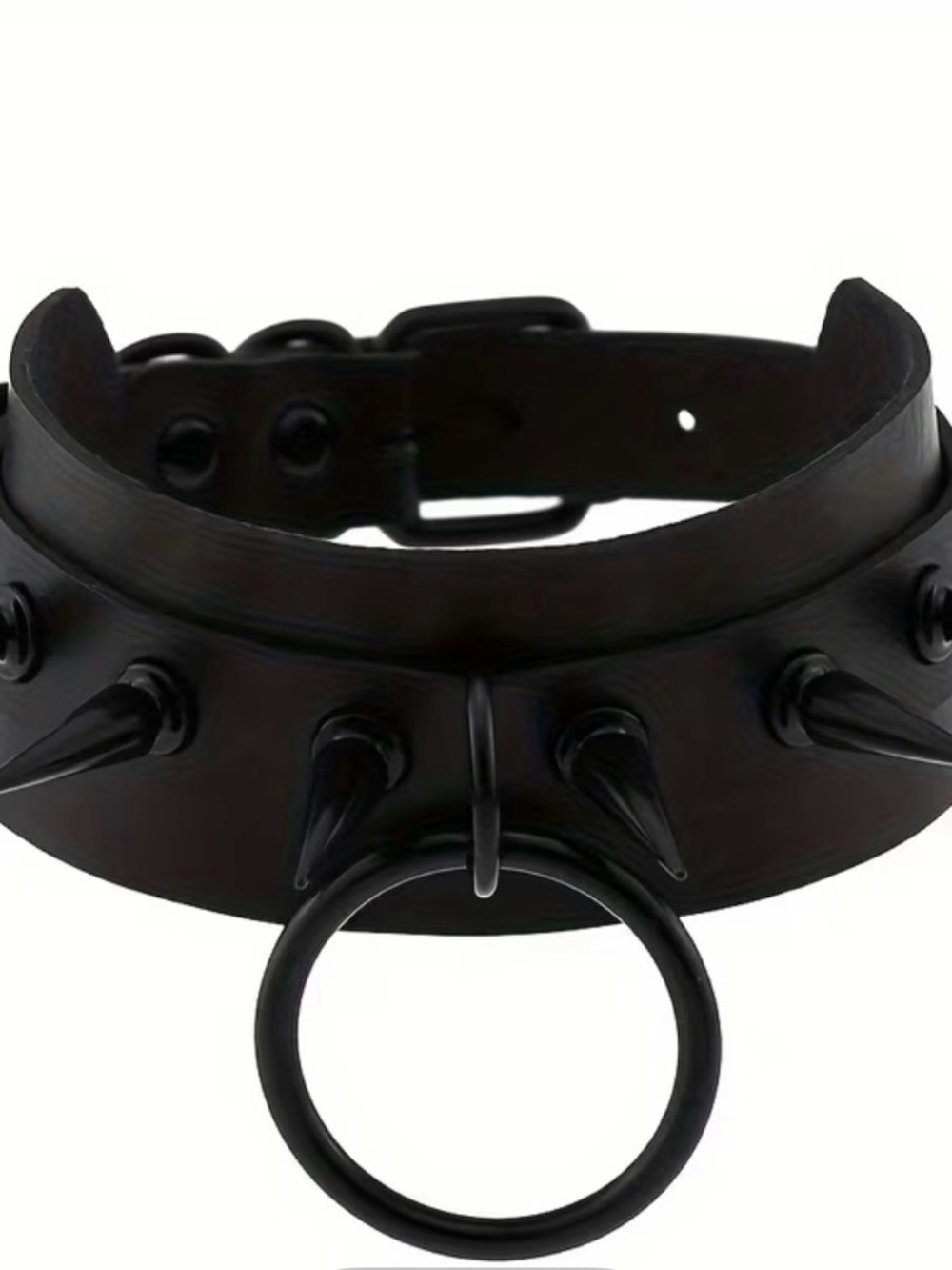 Black Spiked O-Ring Choker Necklace